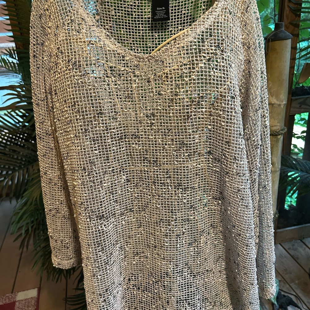 Women's Cream mesh tunic or cover-up no